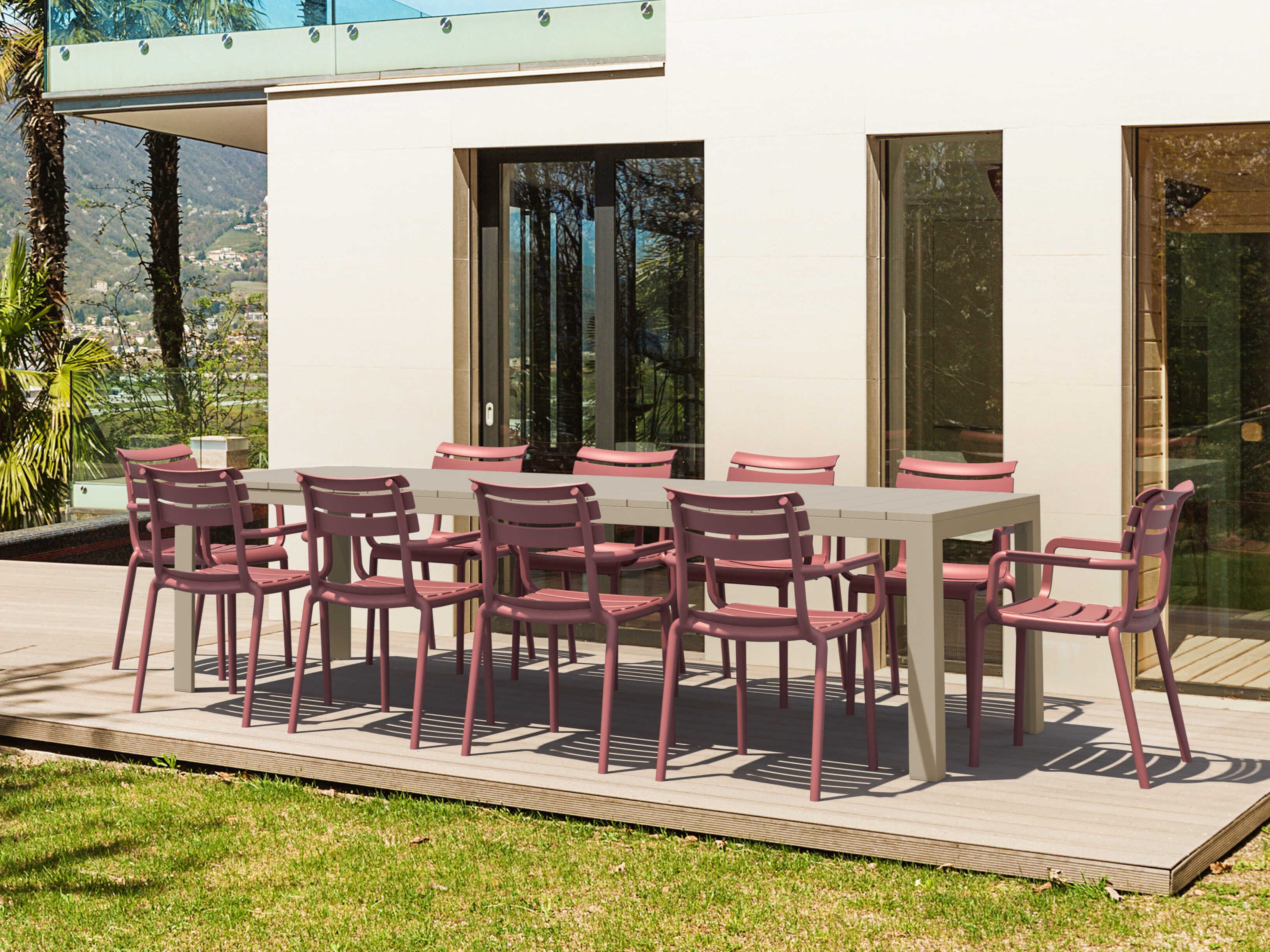 Compamia Paris Taupe Marsala Polypropylene Dining Set