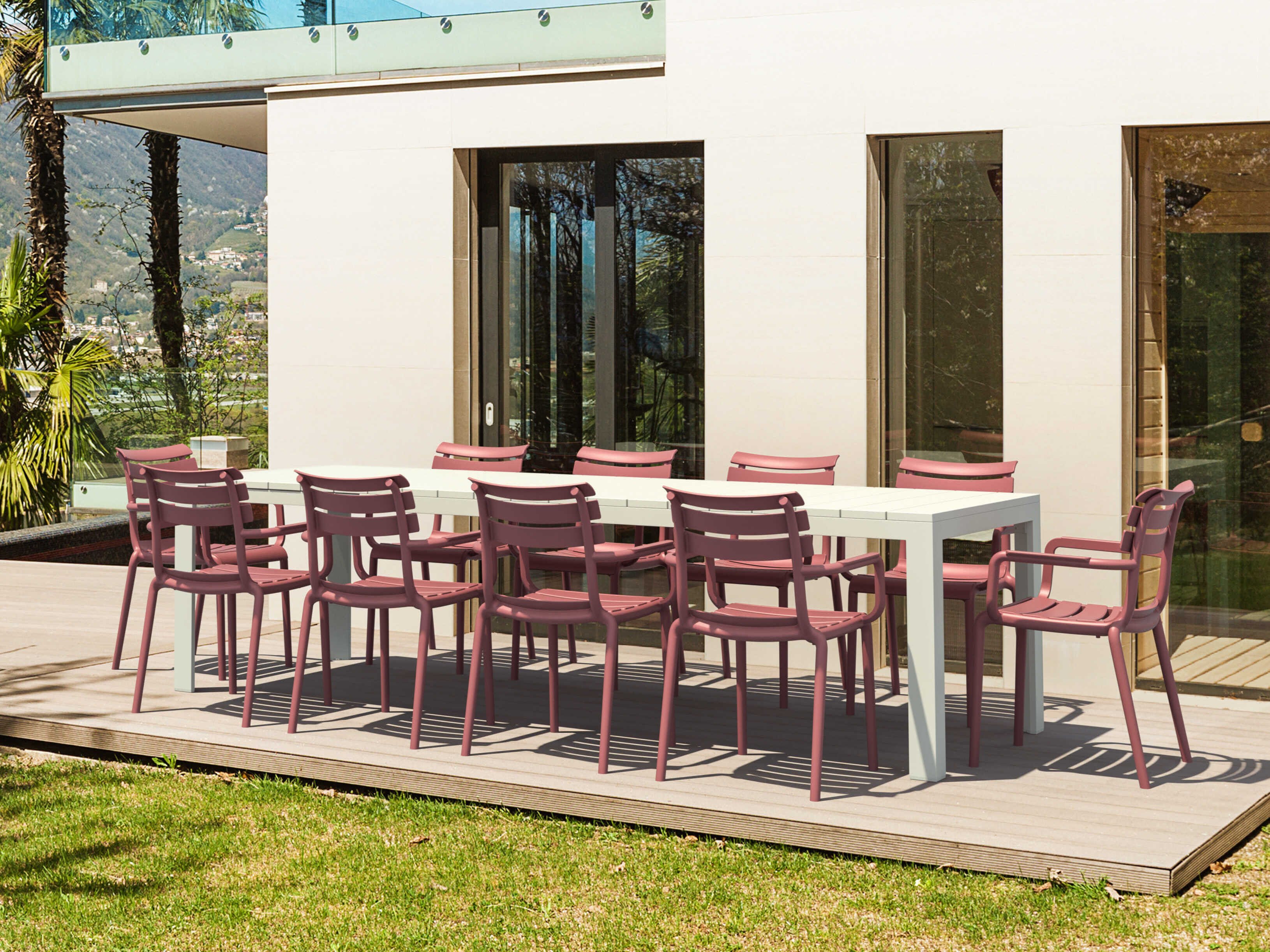 Compamia Paris White Marsala Polypropylene Dining Set