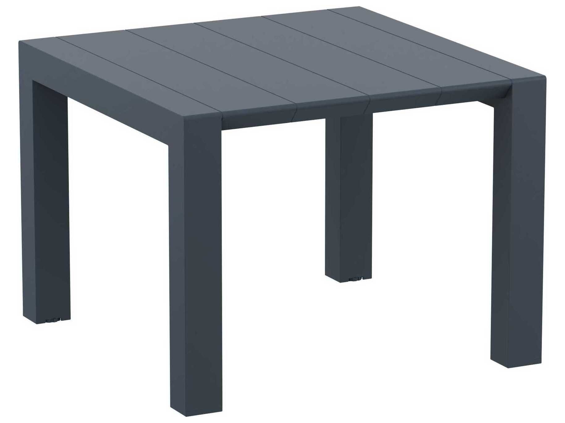 Compamia Vegas Wicker Dark Gray Polypropylene Square Dining Table