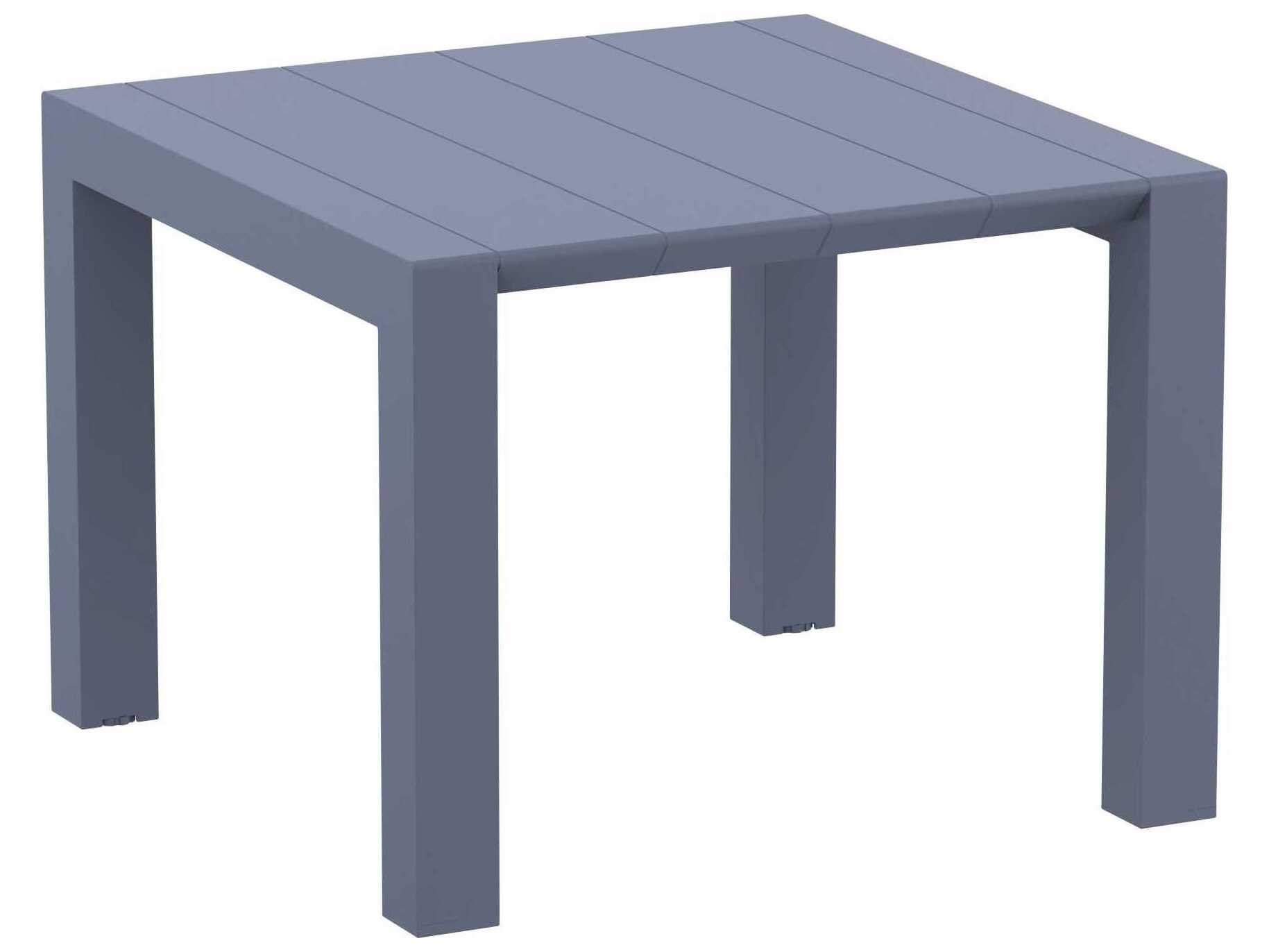 Compamia Vegas Dark Gray Polypropylene Square Dining Table
