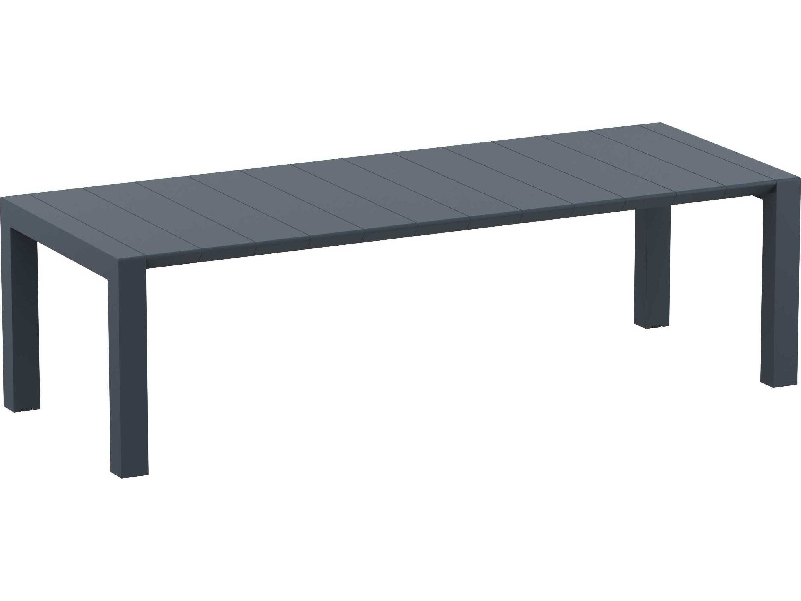 Compamia Vegas Wicker Dark Gray Polypropylene Rectangular Dining Table