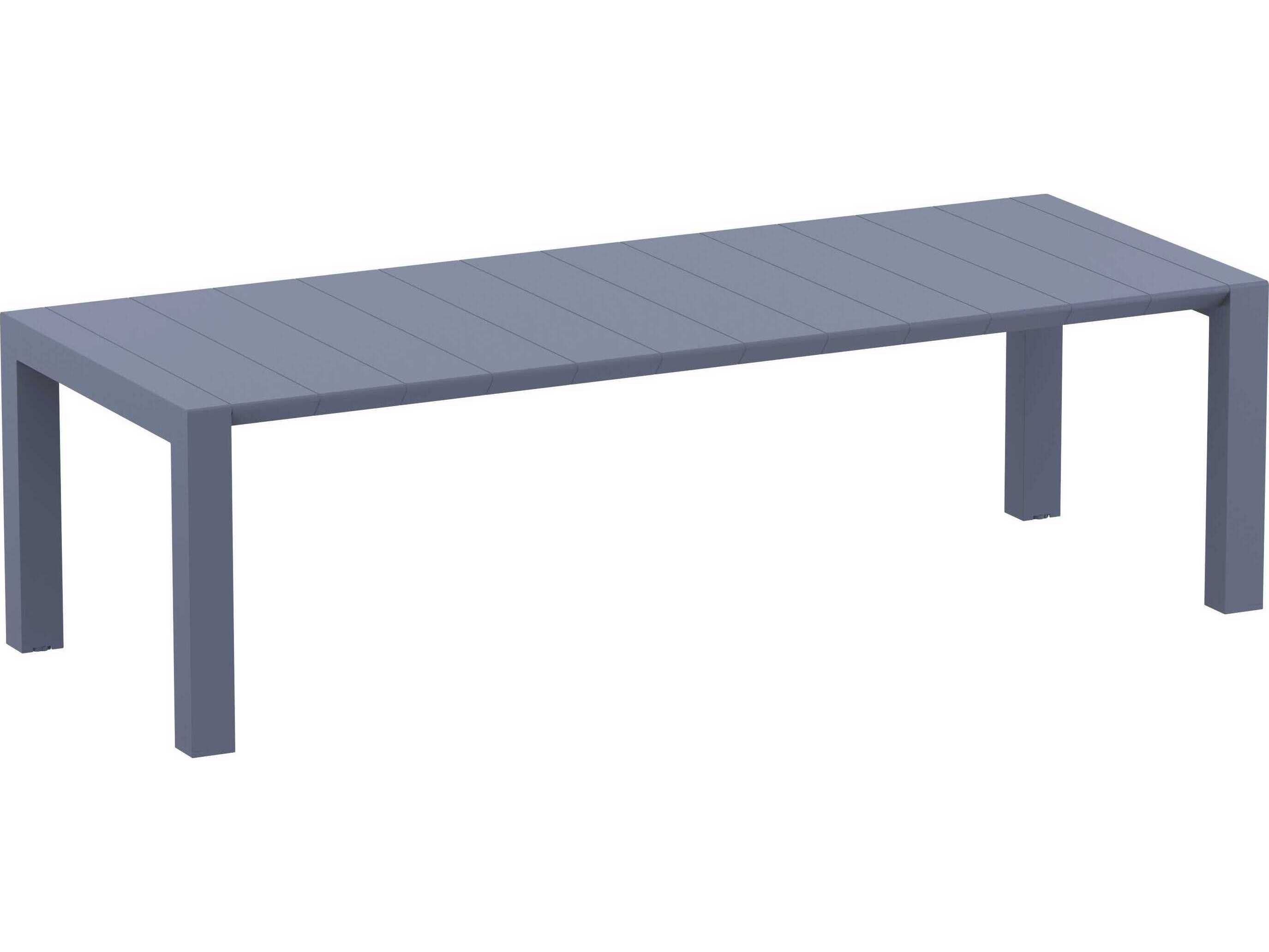 Compamia Vegas Dark Gray Polypropylene Rectangular Dining Table