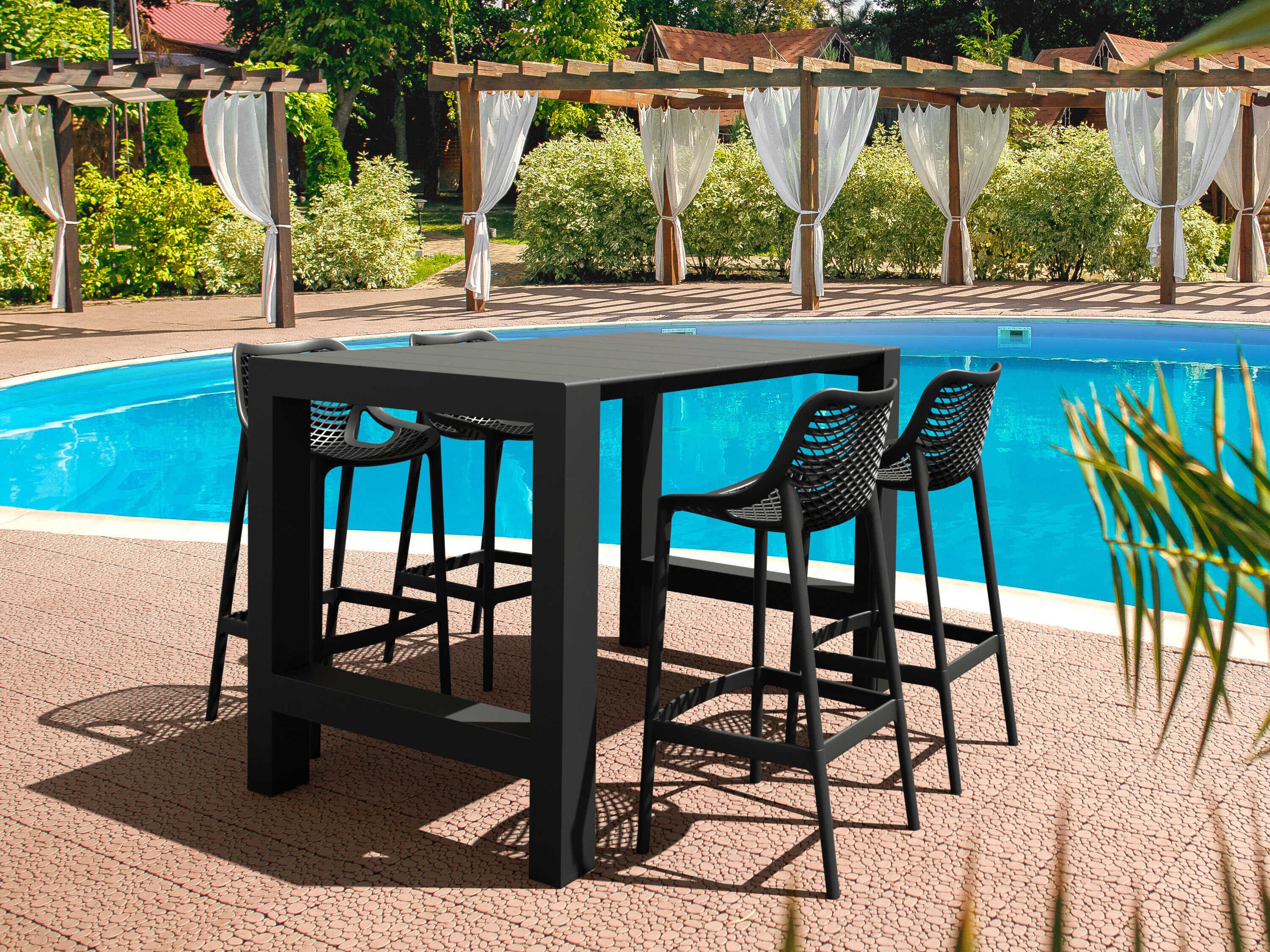 Compamia Vegas Black Polypropylene Dining Set