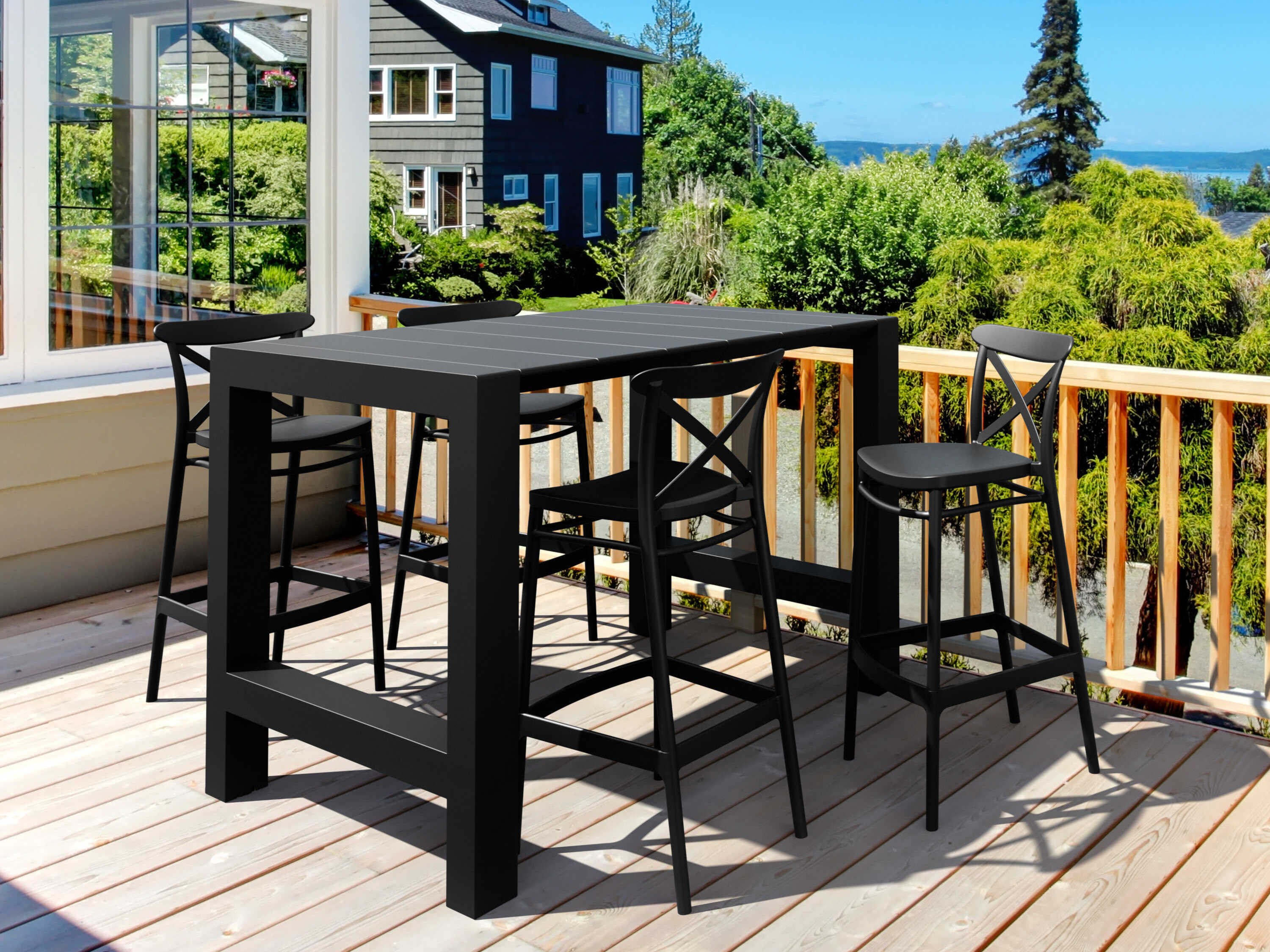 Compamia Vegas Black Polypropylene Dining Set