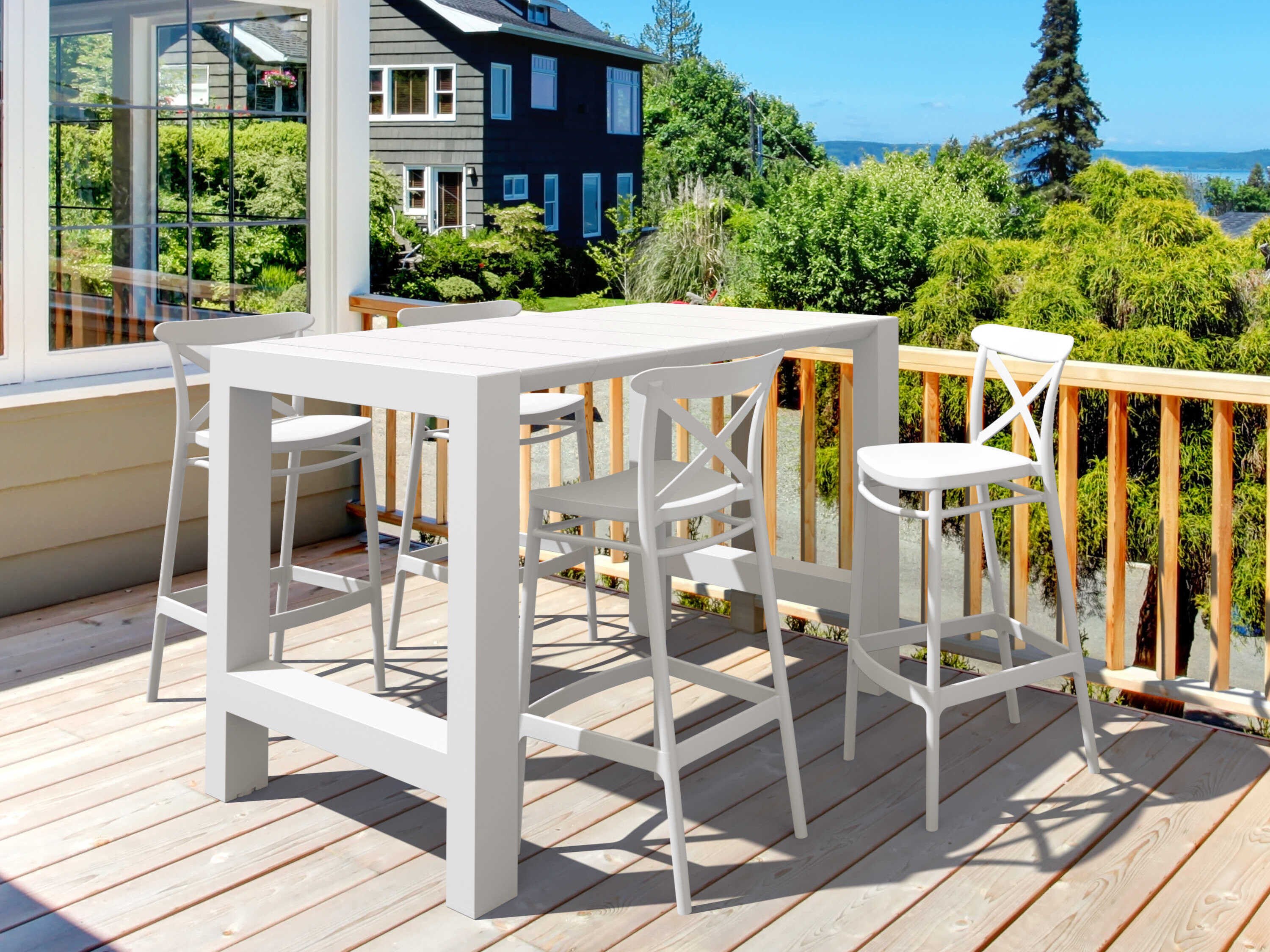 Compamia Vegas White Polypropylene Dining Set