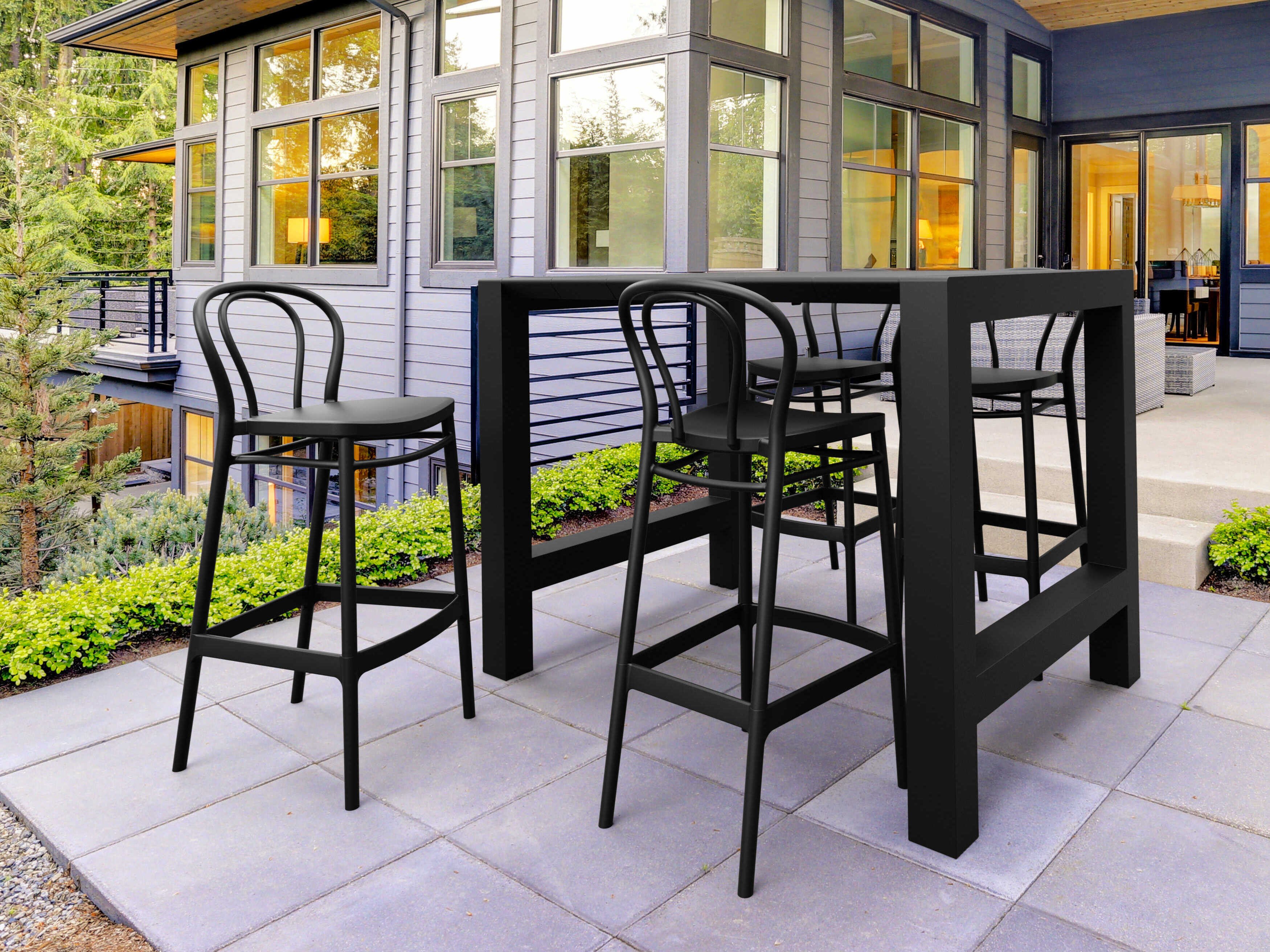 Compamia Vegas Black Polypropylene Dining Set