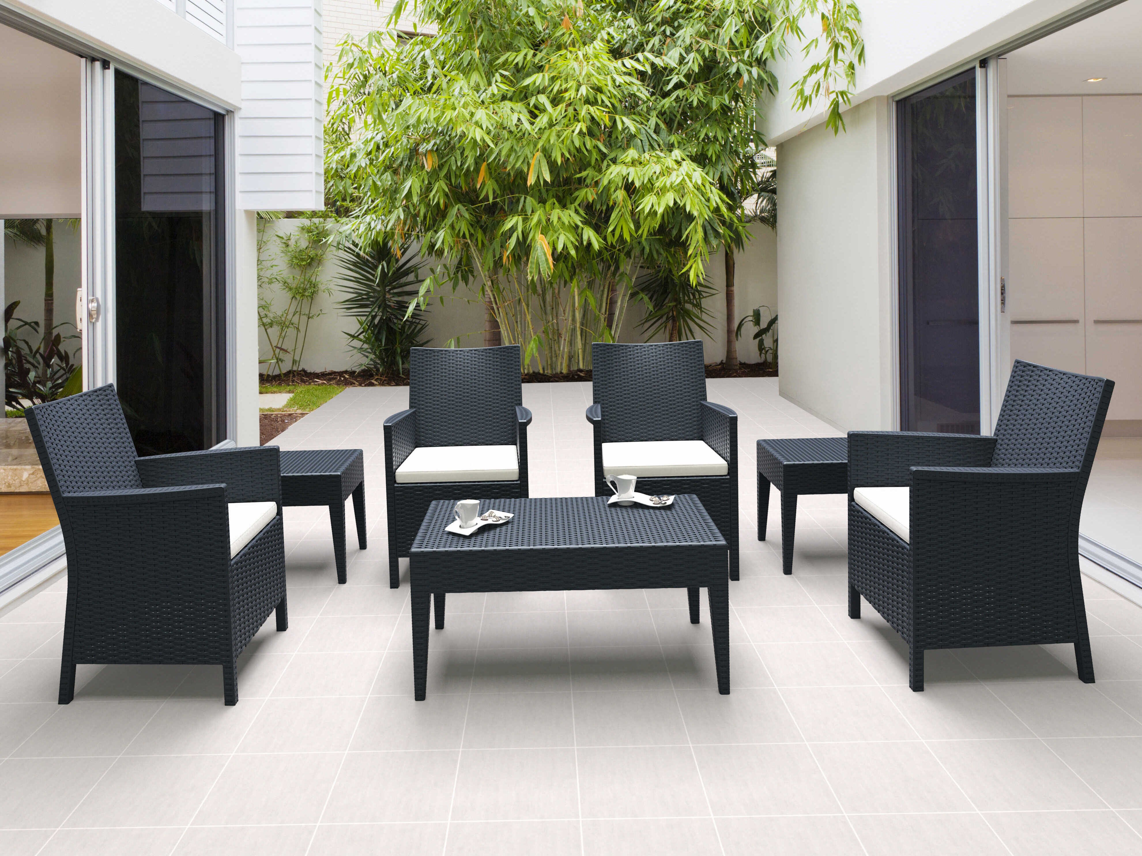 Compamia California Dark Gray Resin Cushion Lounge Set