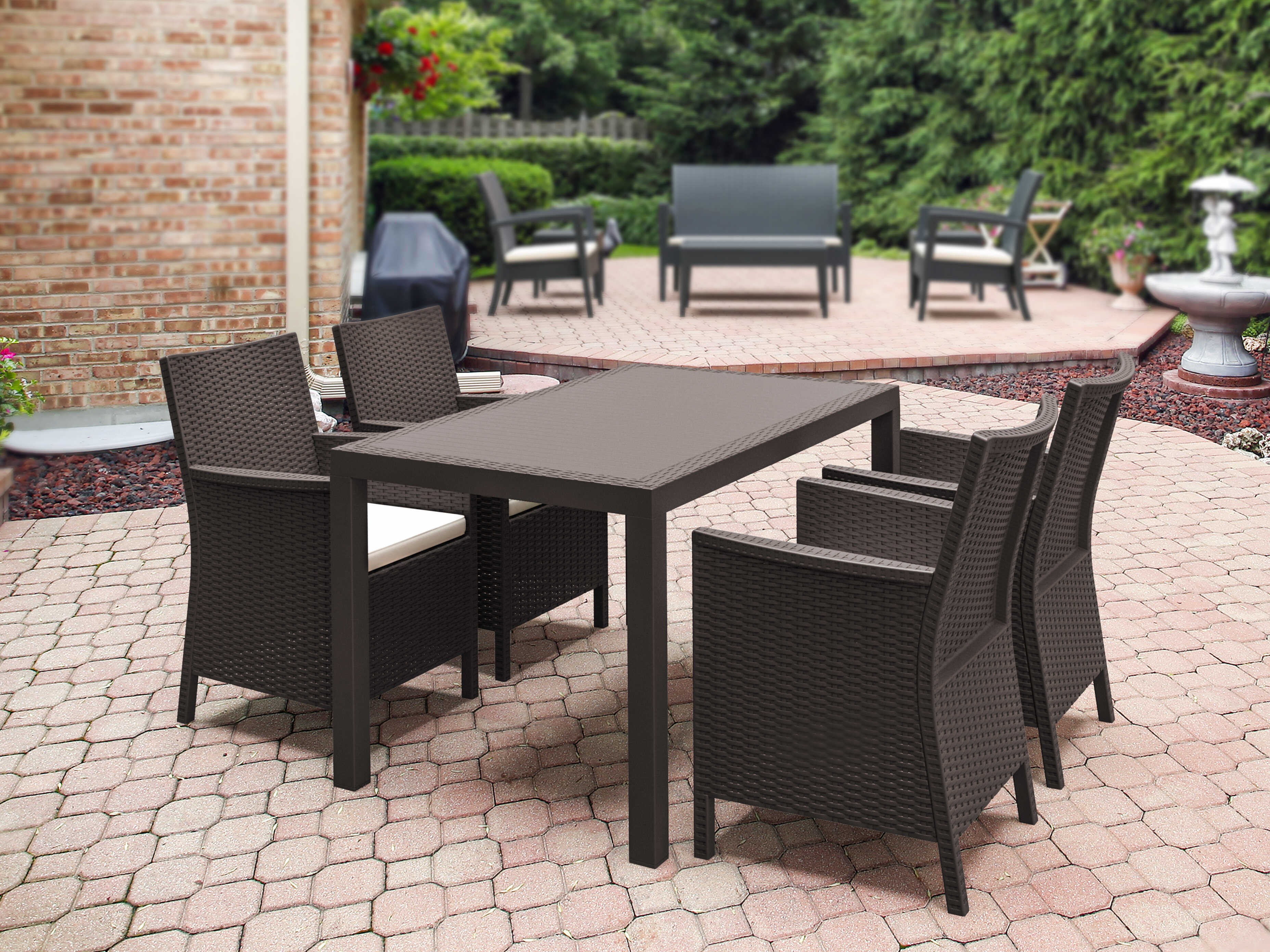 Compamia California Brown Resin Dining Set