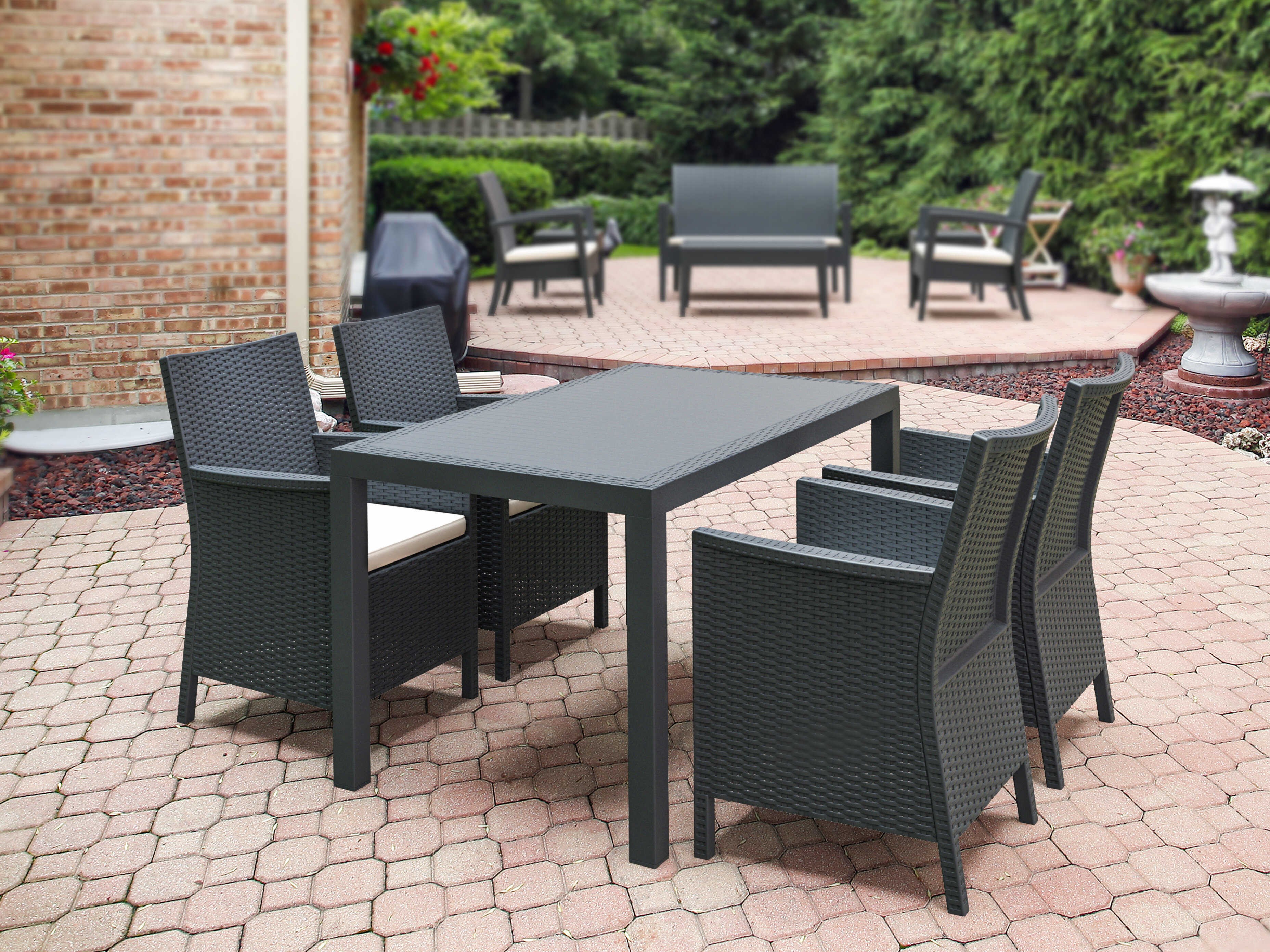 Compamia California Dark Gray Resin Dining Set