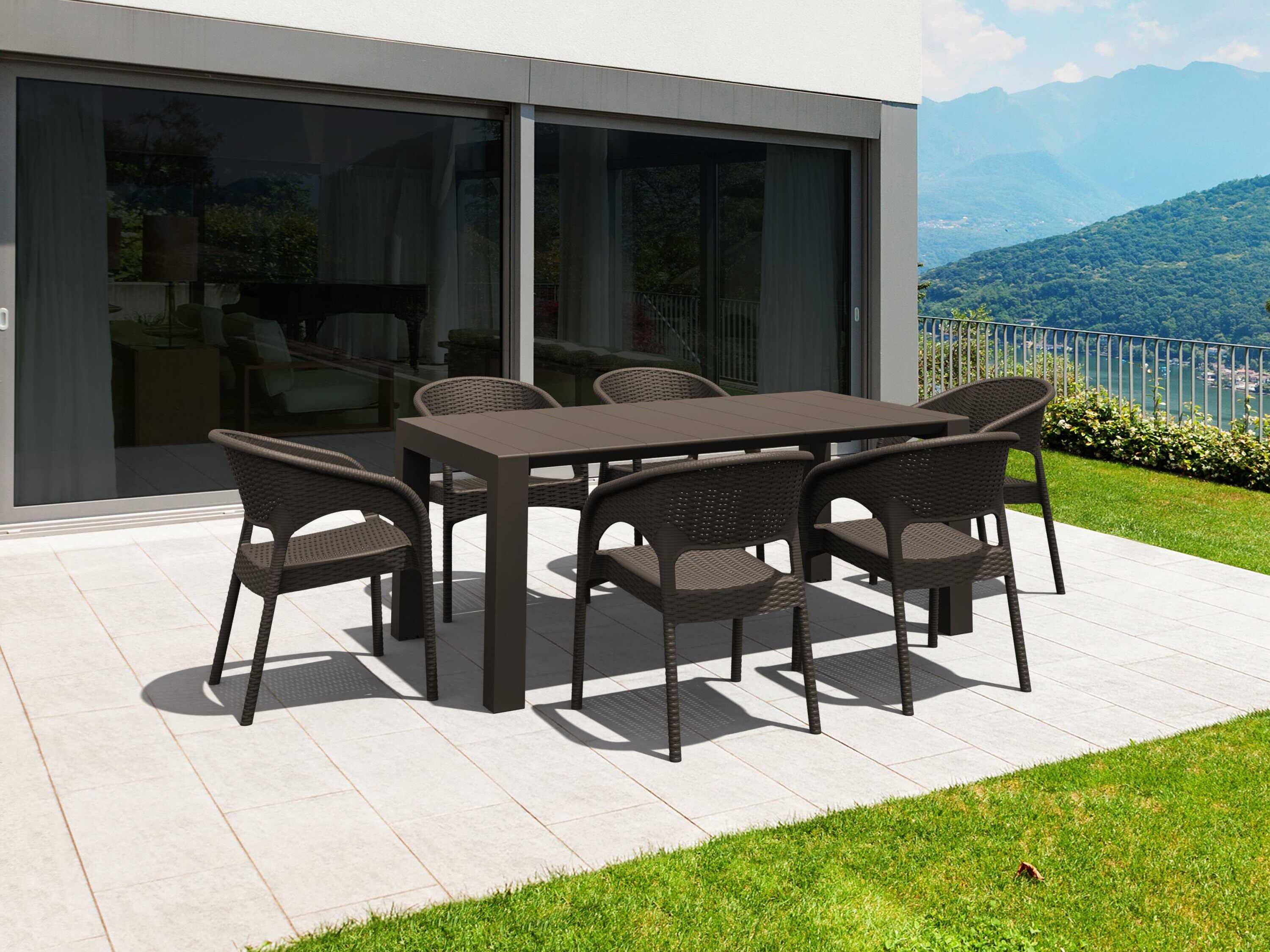 Compamia Panama Brown Resin Dining Set