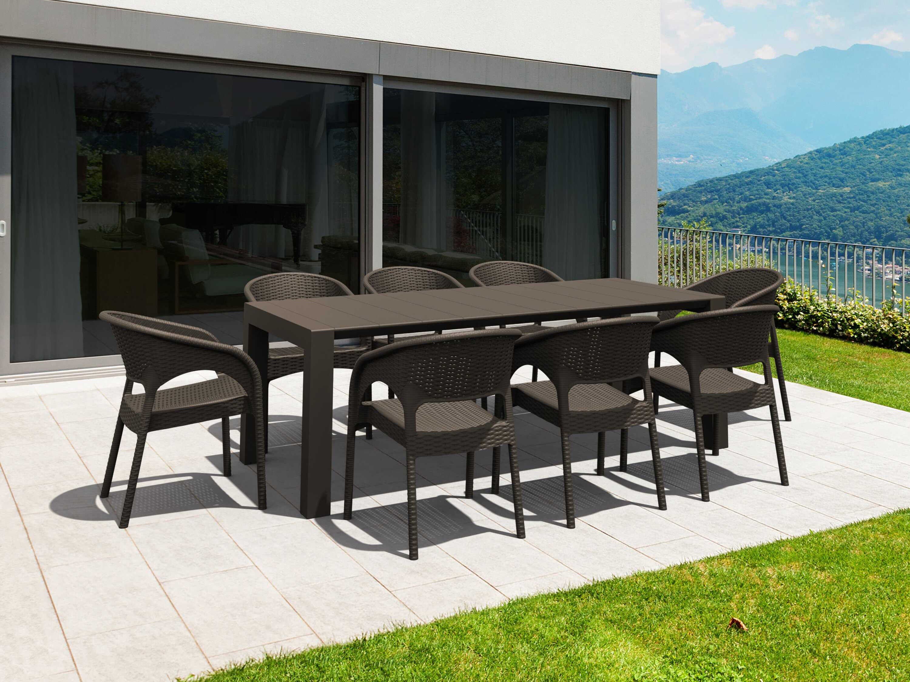 Compamia Panama Brown Resin Dining Set