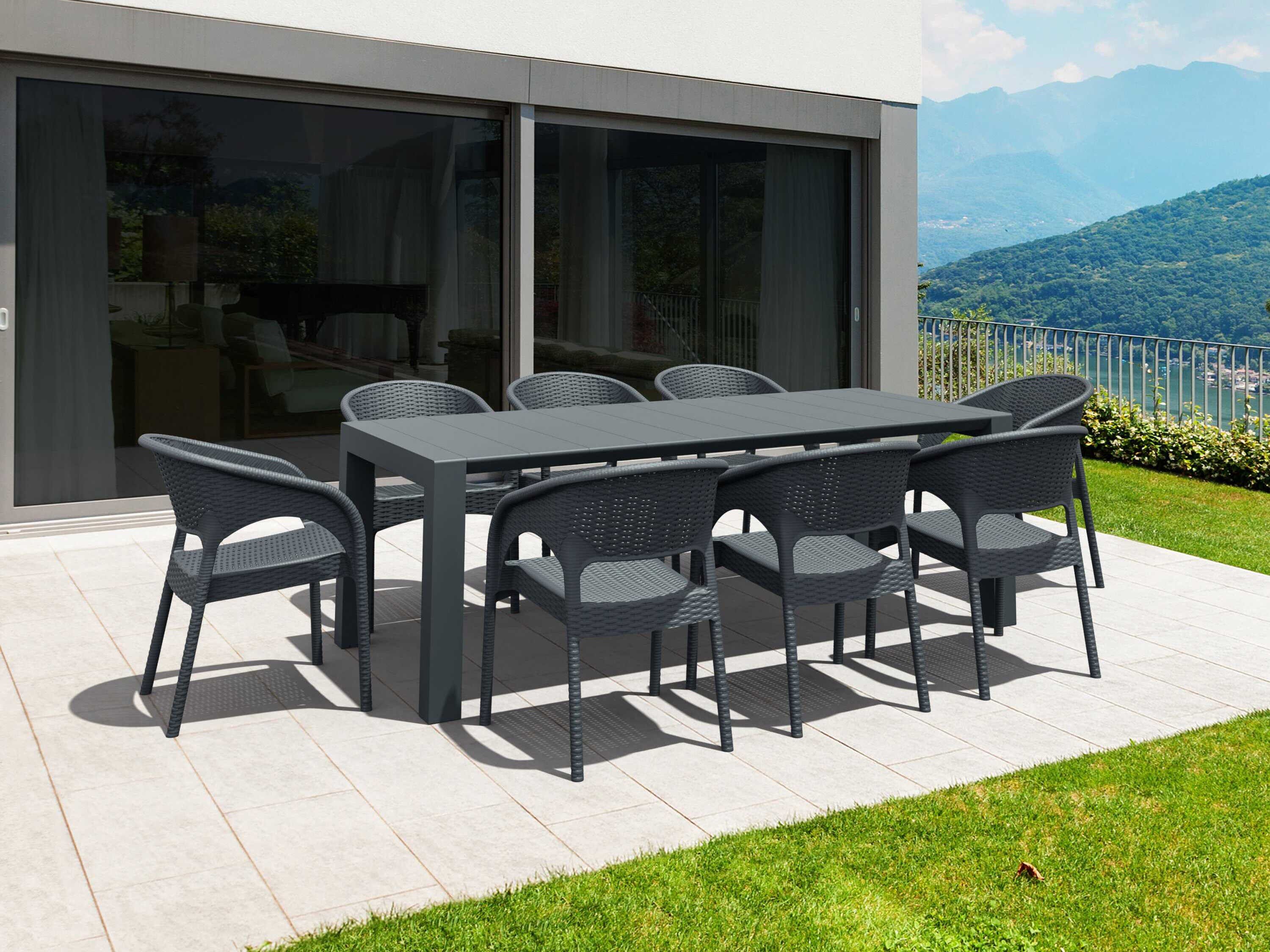 Compamia Panama Dark Gray Resin Dining Set