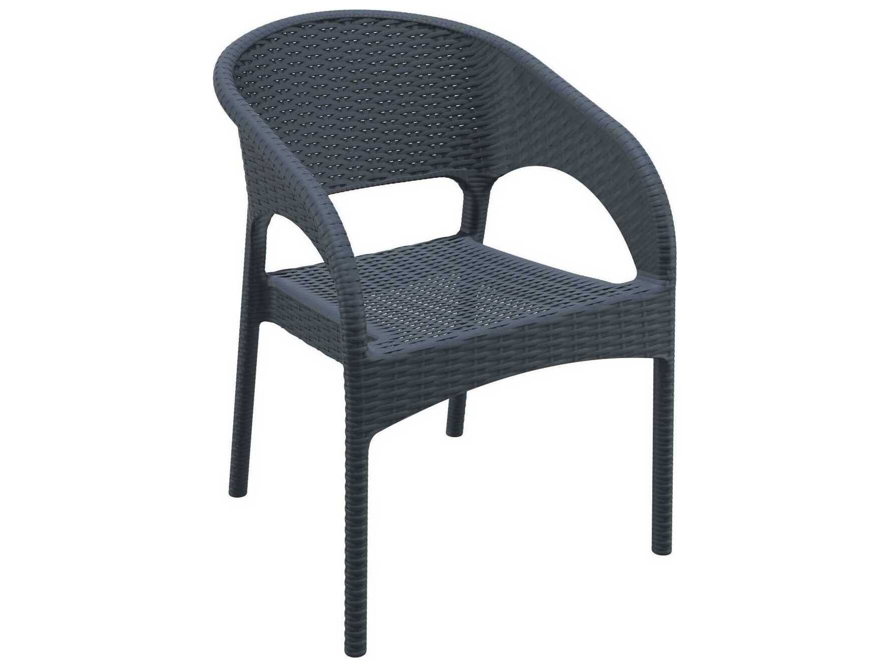 Compamia Panama Dark Gray Resin Dining Chair (Set of 2)