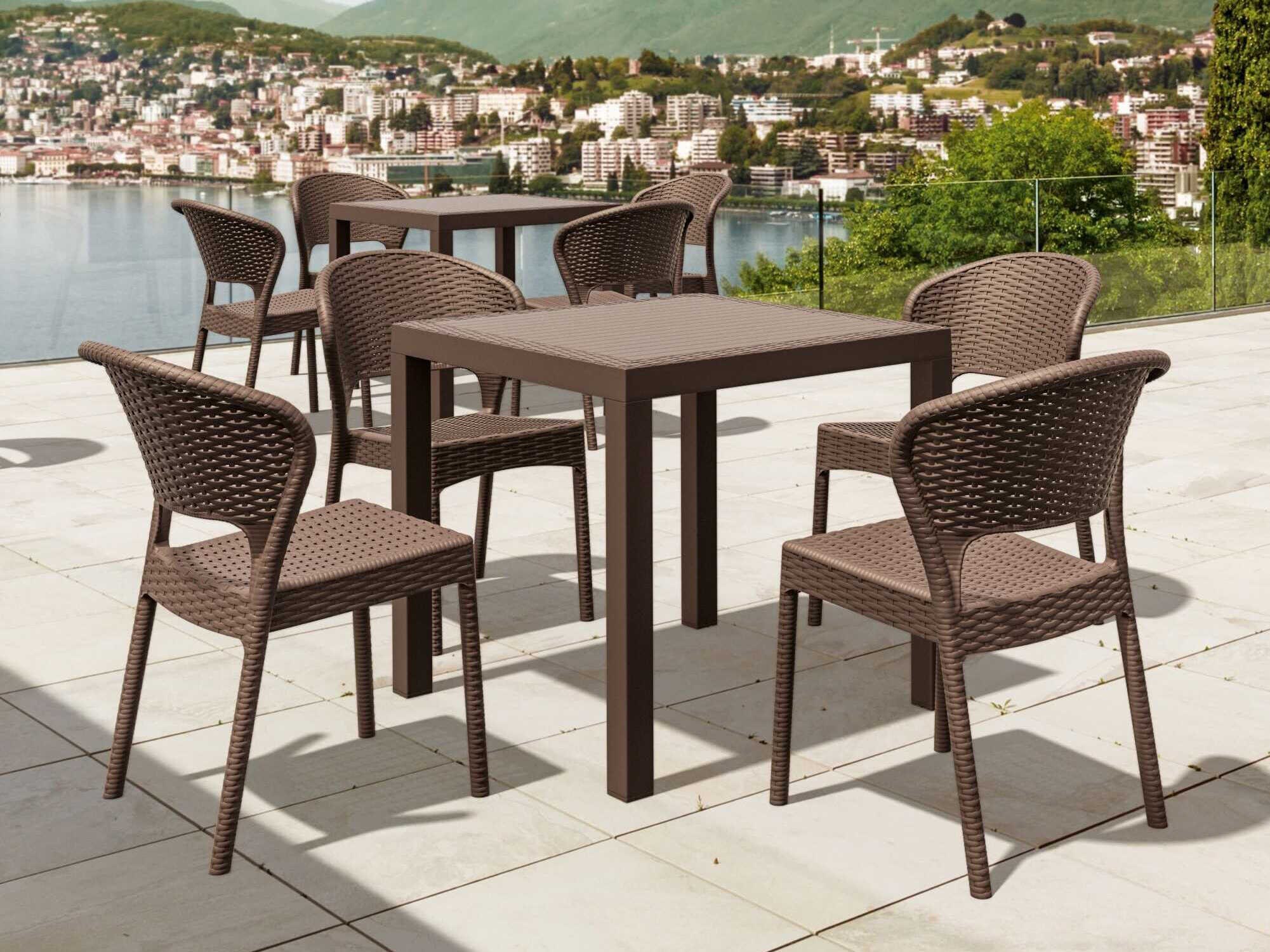 Compamia Daytona Brown Resin Dining Set