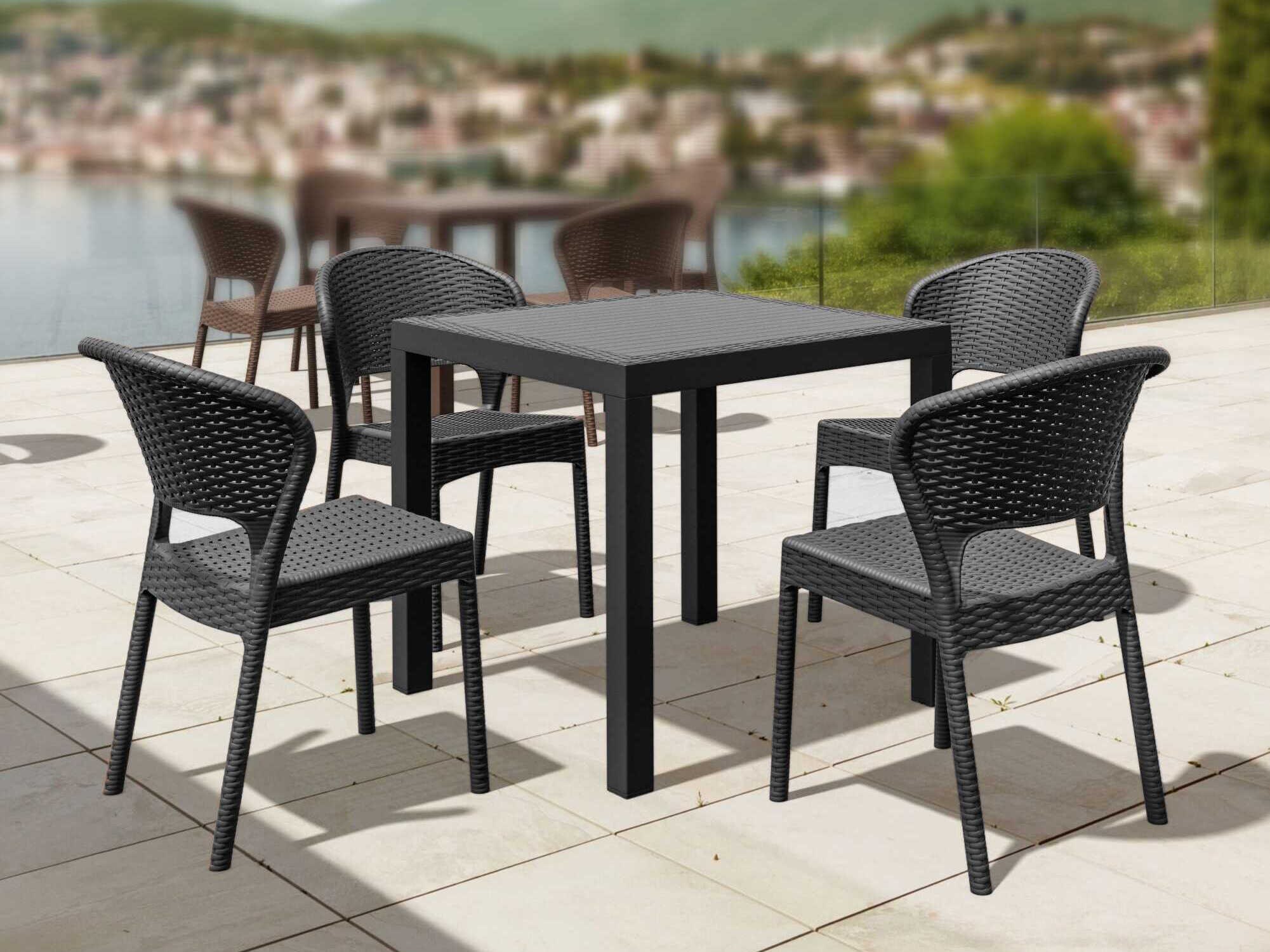 Compamia Daytona Dark Gray Resin Dining Set
