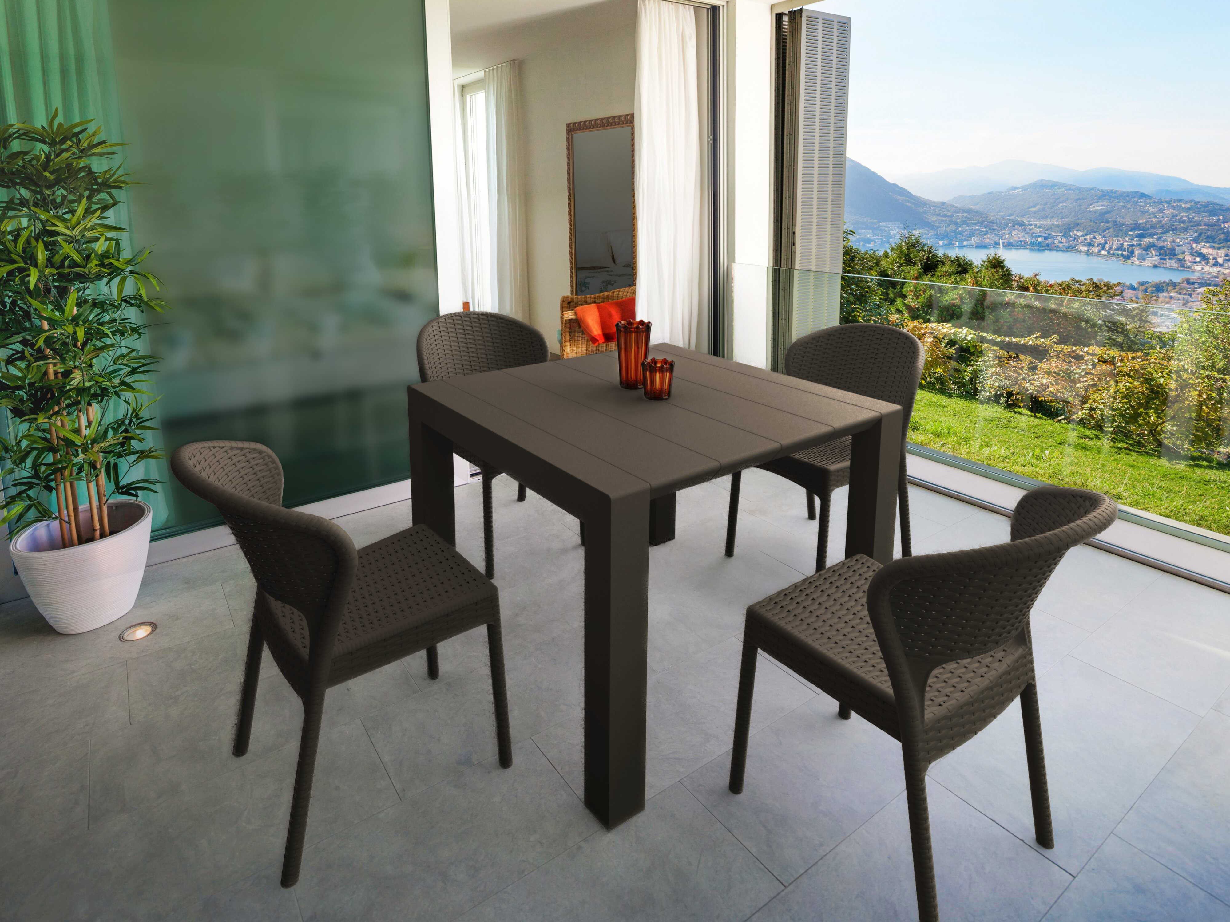 Compamia Daytona Brown Resin Dining Set