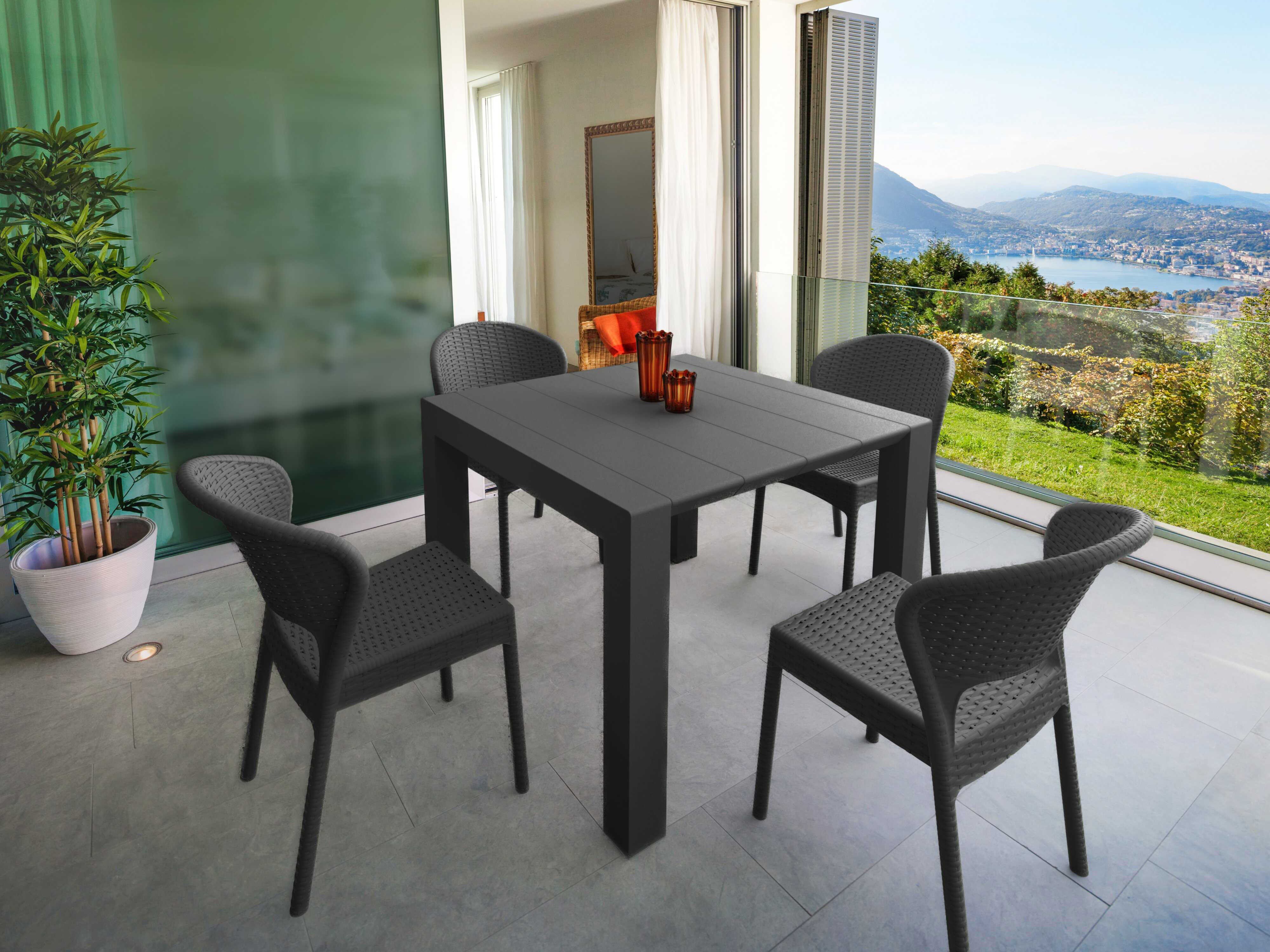 Compamia Daytona Dark Gray Resin Dining Set