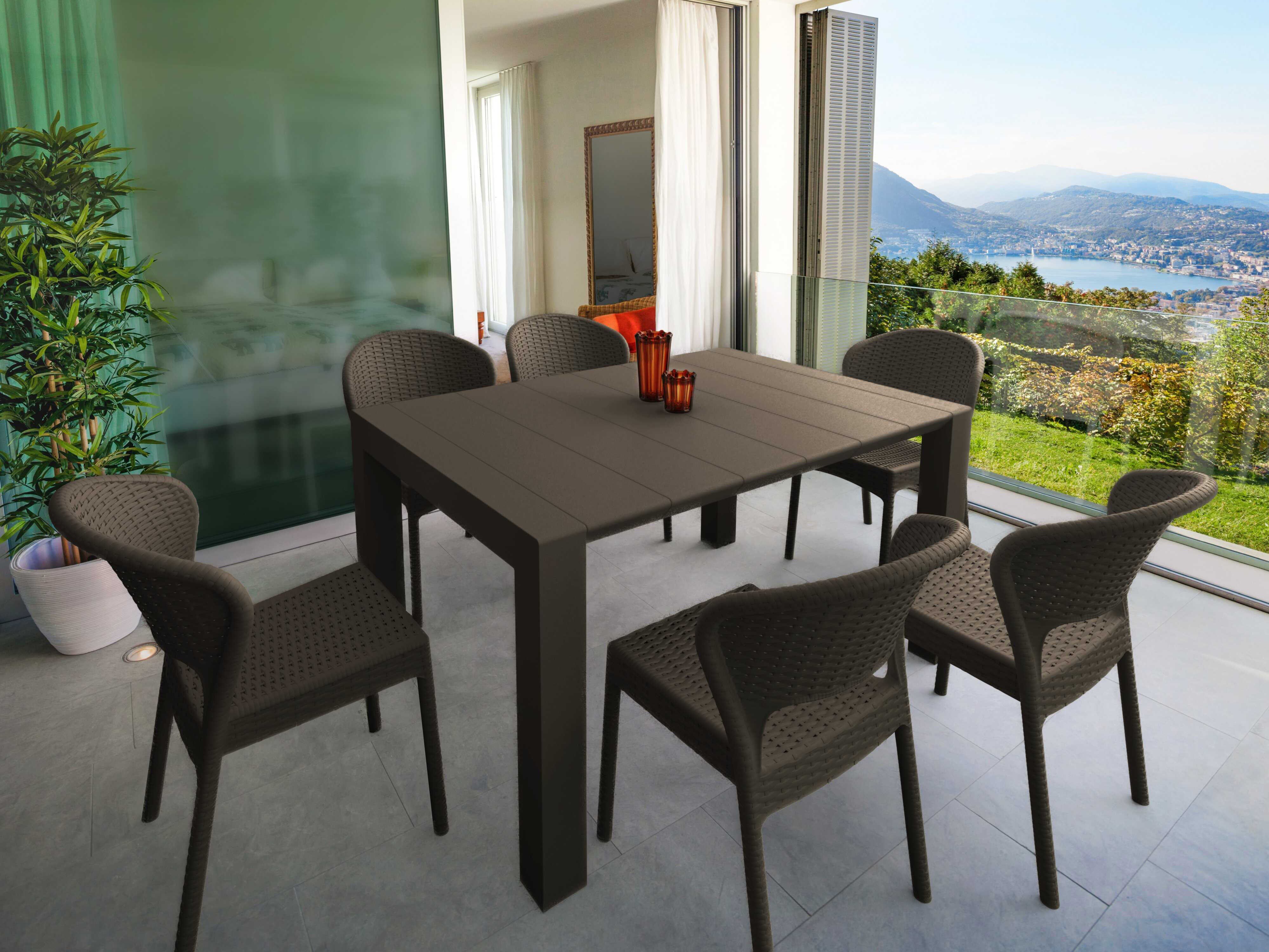 Compamia Daytona Brown Resin Dining Set