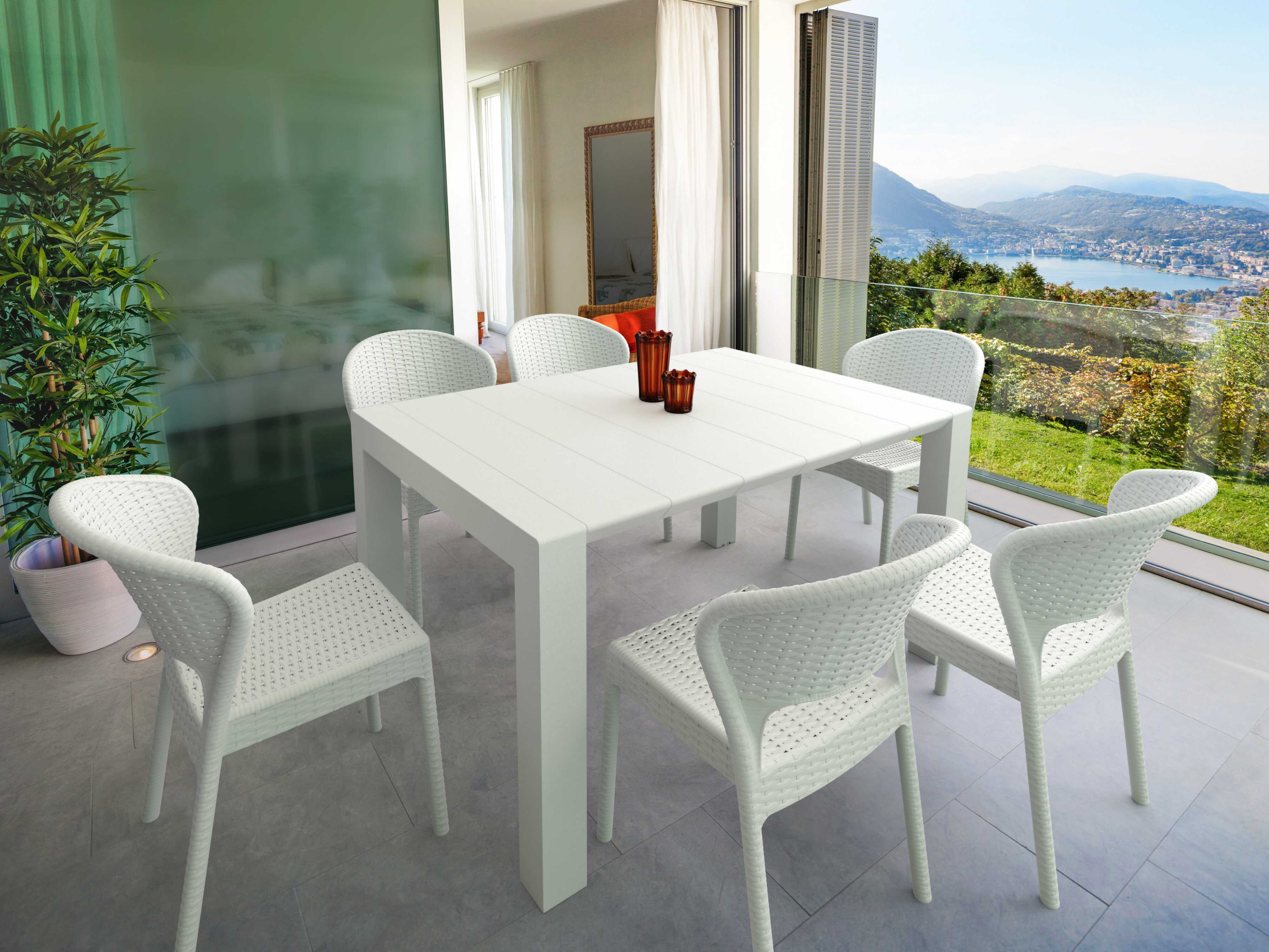 Compamia Daytona White Resin Dining Set