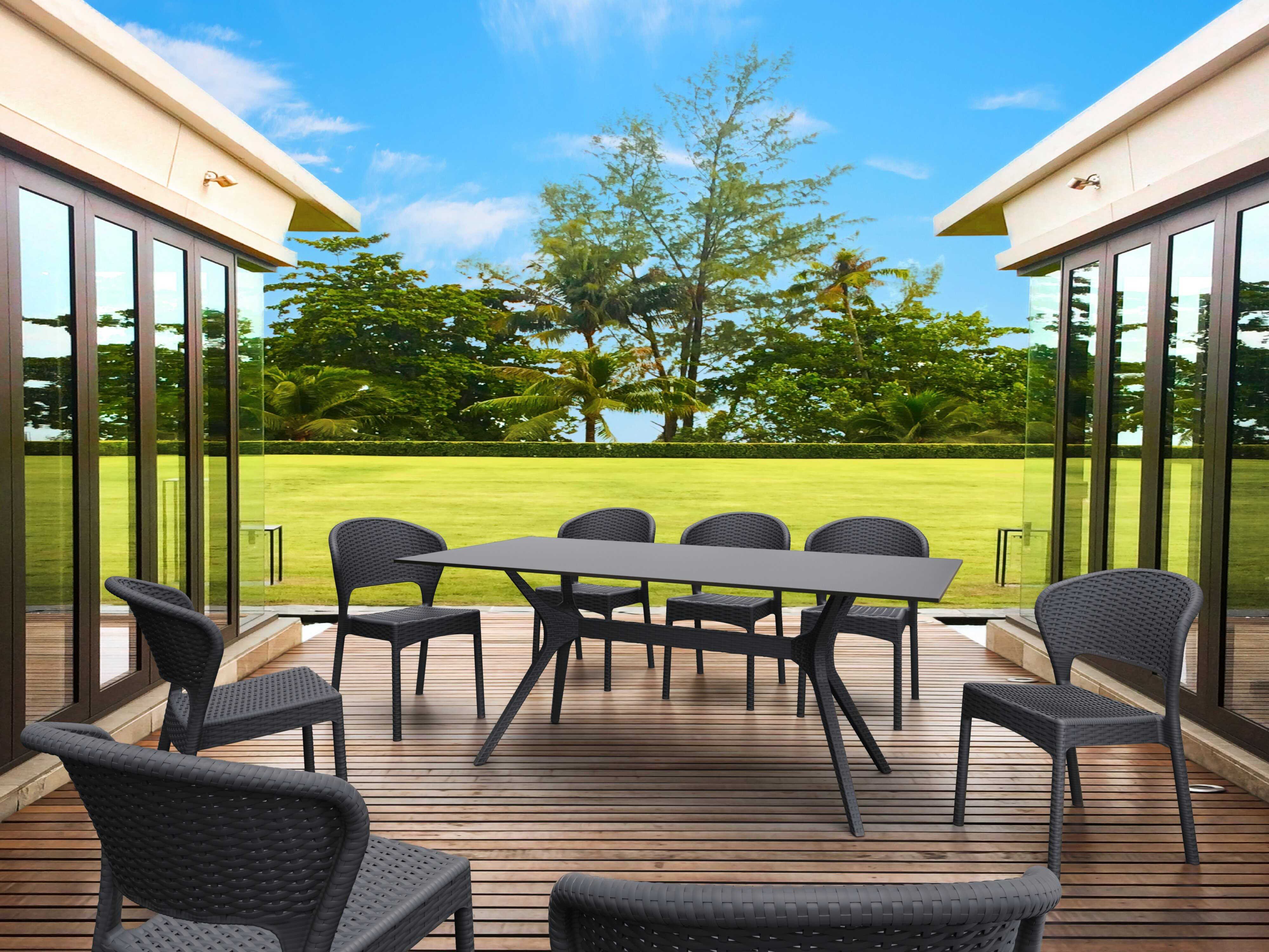 Compamia Daytona Dark Gray Resin Dining Set