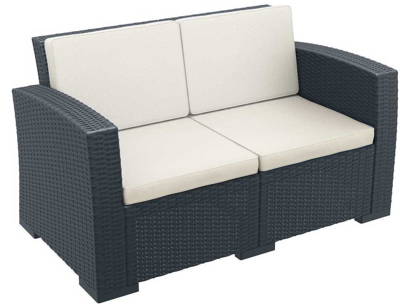 Compamia Monaco Dark Gray Resin Cushion Loveseat