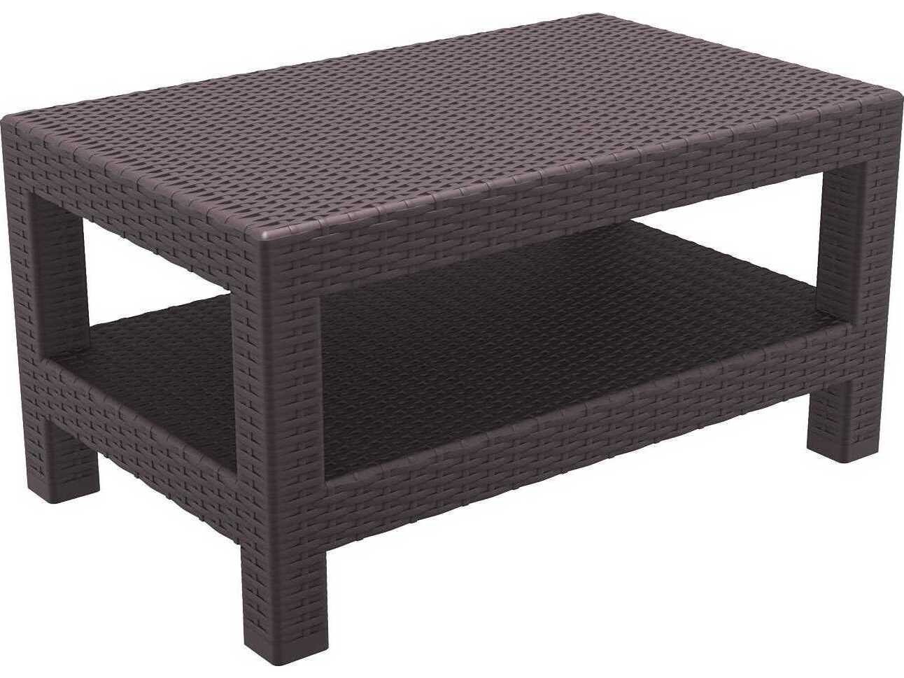 Compamia Monaco Brown Resin Rectangular Coffee Table