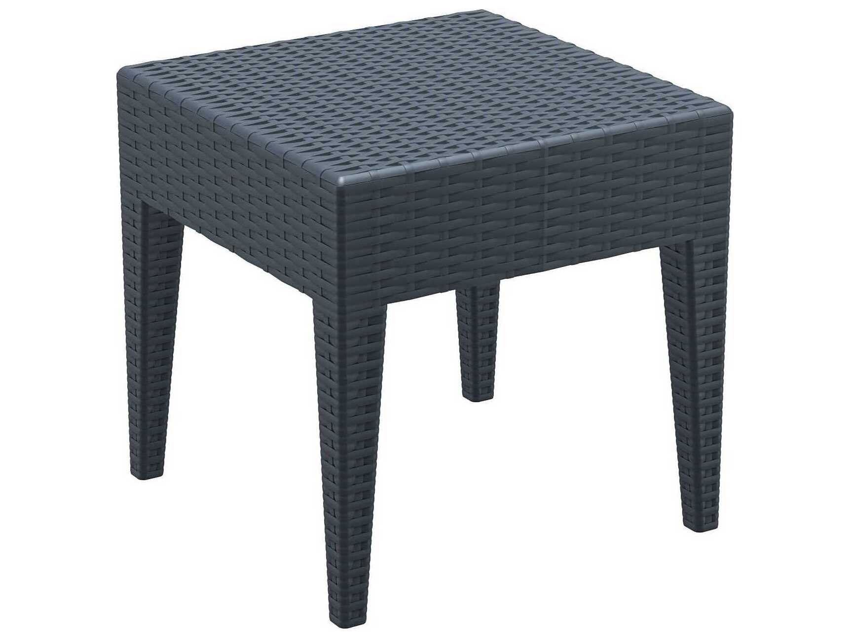 Compamia Miami Dark Gray Resin Square End Table