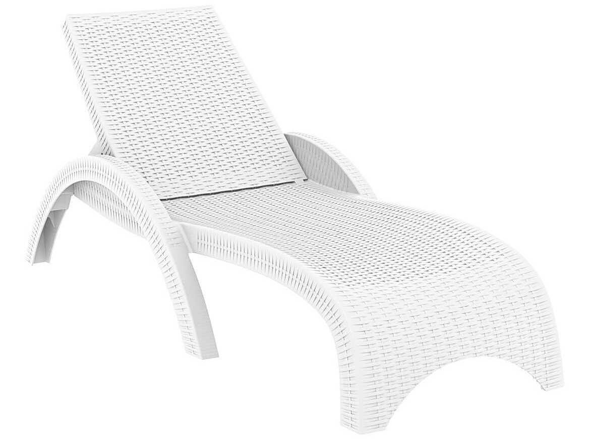 Compamia Miami White Resin Chaise Lounge (Set of 2)