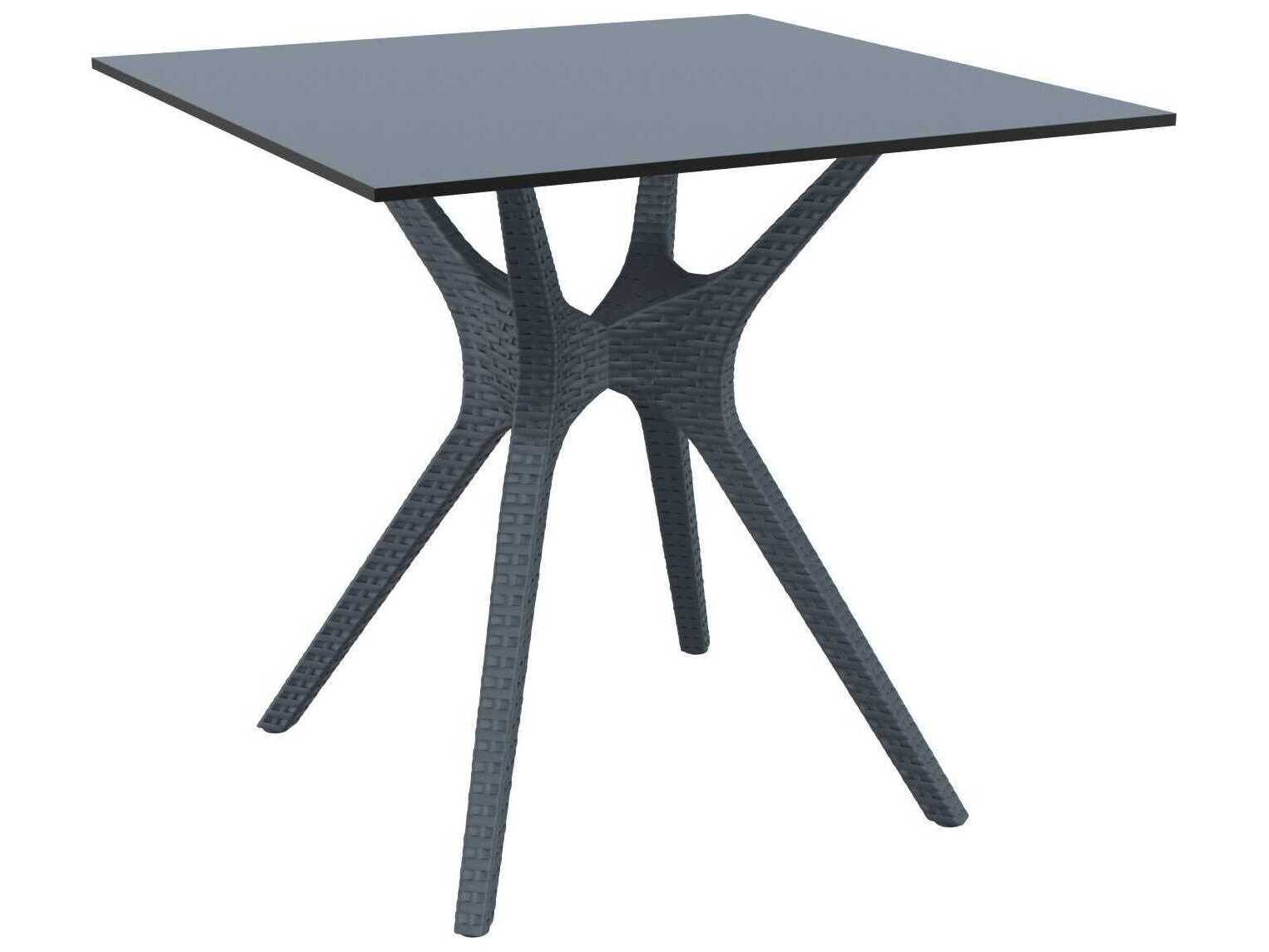 Compamia Ibiza Dark Gray Resin Square Dining Table