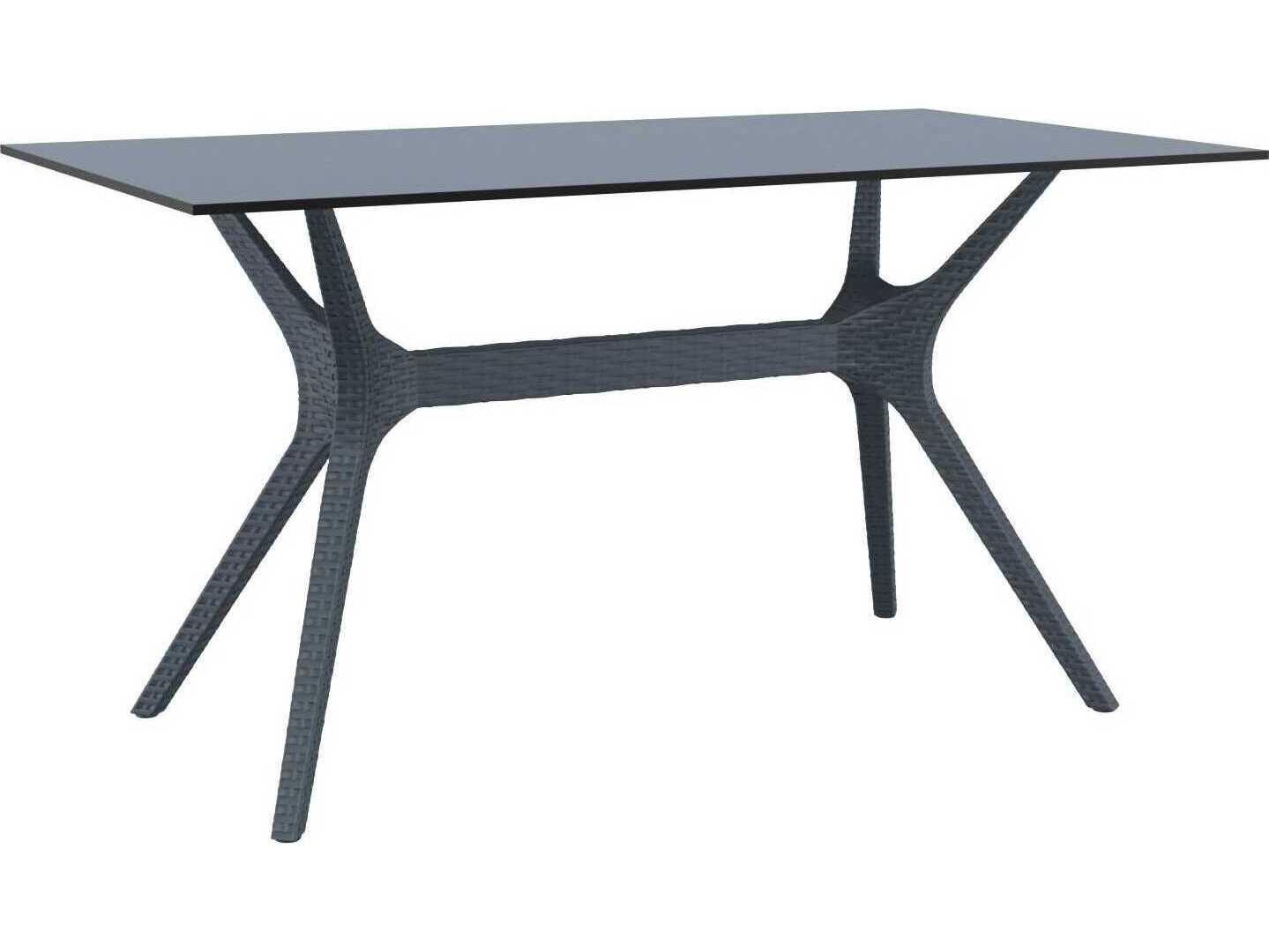 Compamia Ibiza Dark Gray Resin Rectangular Dining Table