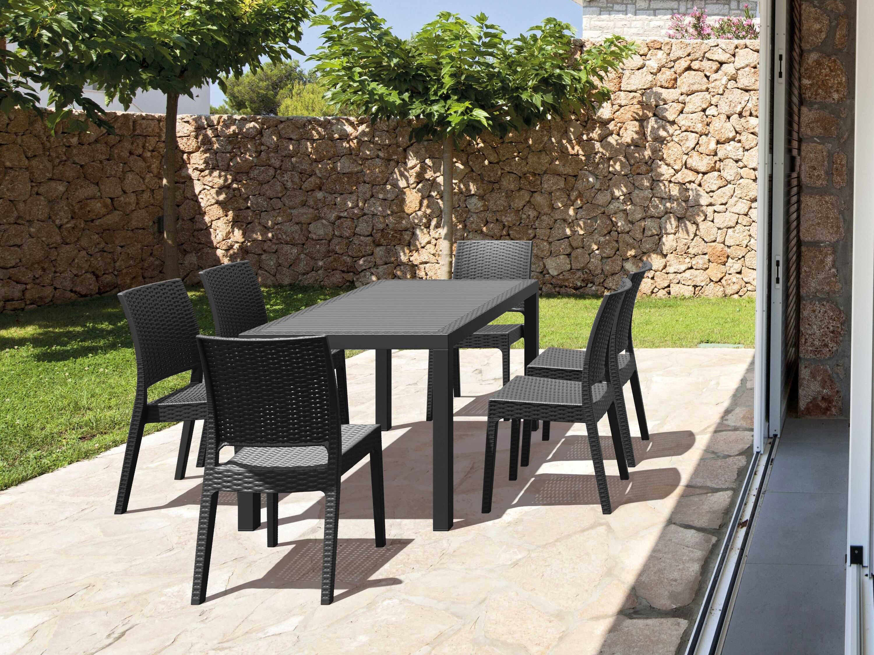 Compamia Orlando Dark Gray Resin Dining Set