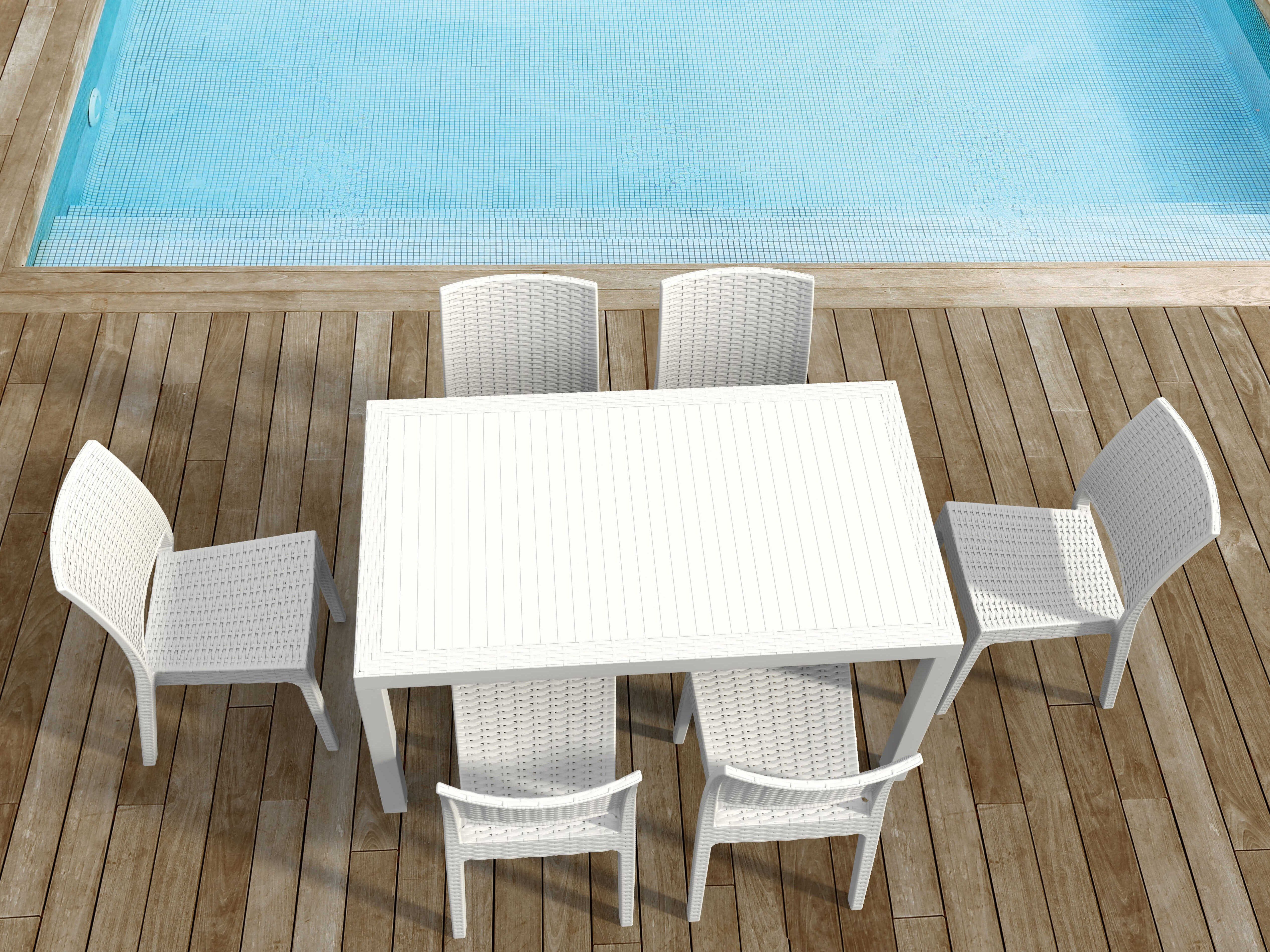 Compamia Orlando White Resin Dining Set