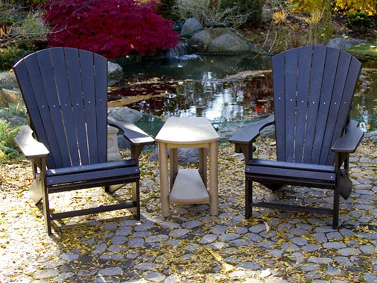 C.R. Plastic Generation Adirondack Premium Recycled Plastic Lounge Set With Addy Side Table