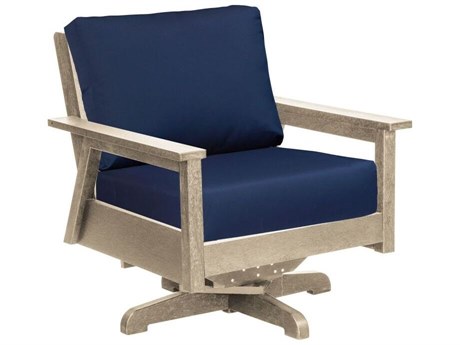 C.R. Plastic Tofino Modular Deep Seating Recycled Plastic Cushion Swivel Lounge Chair