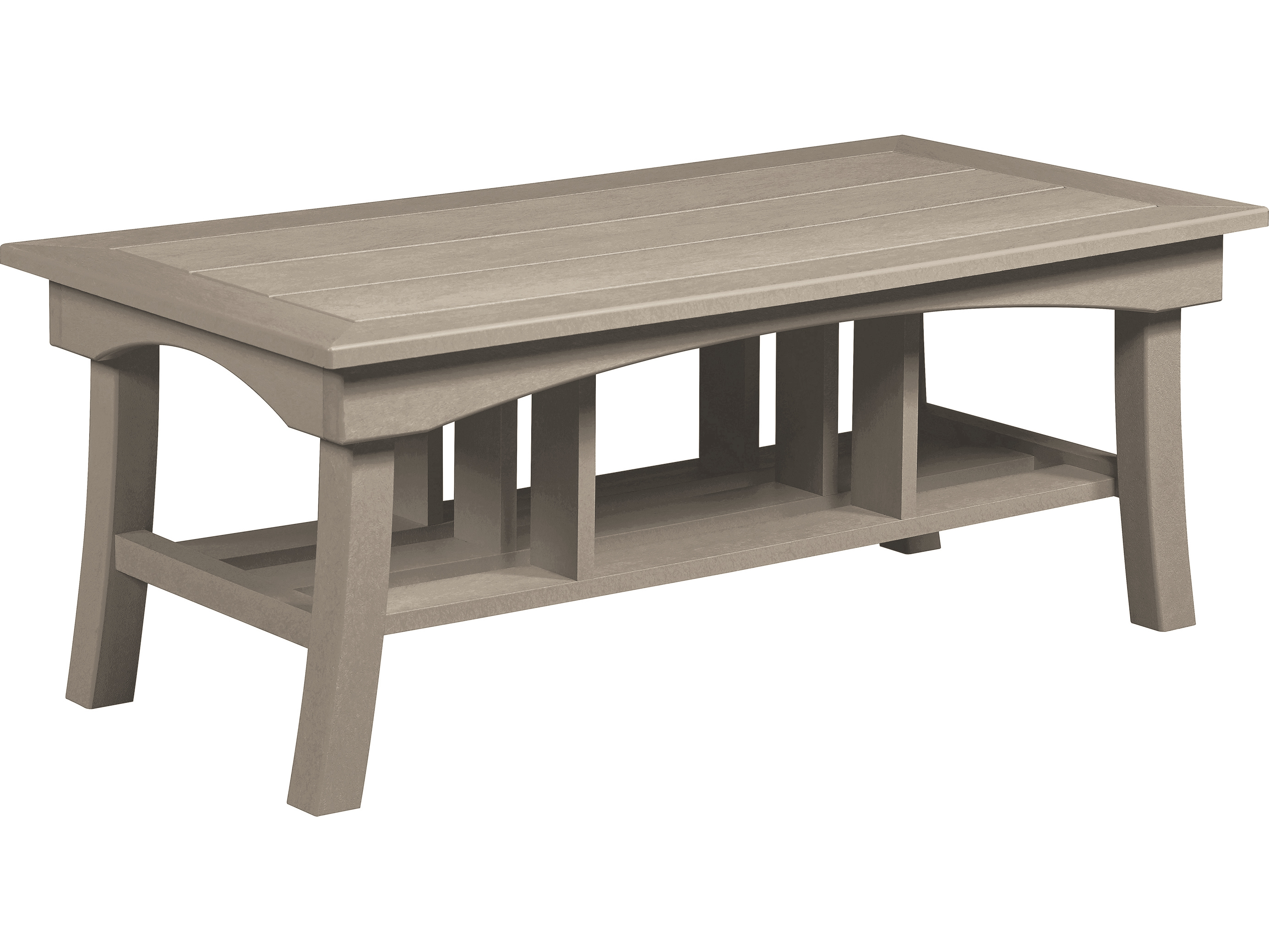 C.R. Plastic Bay Breeze Recycled Plastic 49''W x 25''D Rectangular Coffee Table DST167