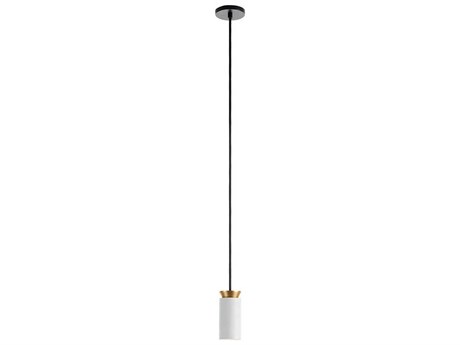 Carpyen Triana 1-Light White Satin Gold Black Cylinder Mini Pendant