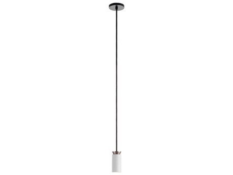 Carpyen Triana 1-Light White Matt Nickel Black Cylinder Mini Pendant