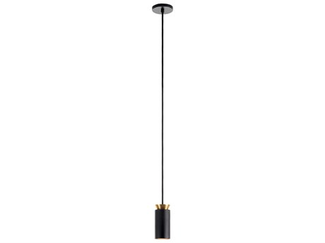 Carpyen Triana 1-Light Black Satin Gold Cylinder Mini Pendant