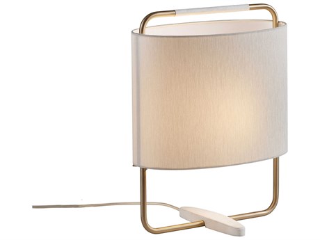 Carpyen Margot Matt Gold Beige Fabric Table Lamp