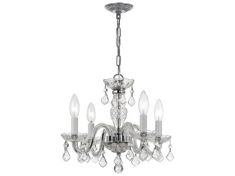 Crystorama Traditional Crystal 4-Light Chrome Candelabra Chandelier