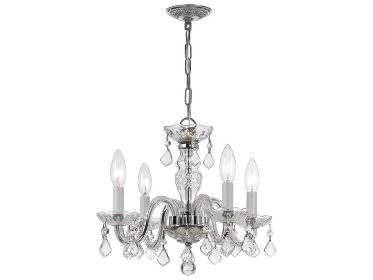 Crystorama Traditional Crystal 4-Light Chrome Candelabra Chandelier ...