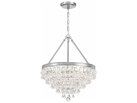 Crystorama Calypso 6-Light Chrome Crystal Glass Candelabra Tiered Chandelier