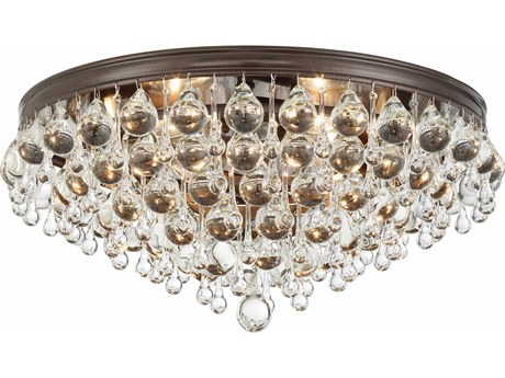 Crystorama Calypso 6-Light Vibrant Bronze Crystal Glass Tiered Flush Mount