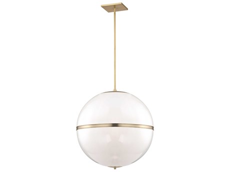 Crystorama Truax 4-Light Aged Brass Glass Globe Pendant