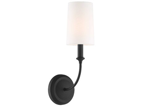 Crystorama Sylvan 1-Light Black Forged Wall Sconce