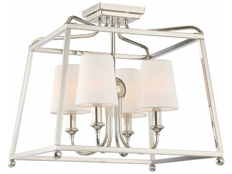 Crystorama Sylvan 4-Light Bronze Empire Semi Flush Mount
