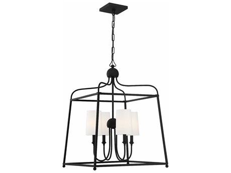 Crystorama Sylvan 4-Light Black Forged Candelabra Chandelier