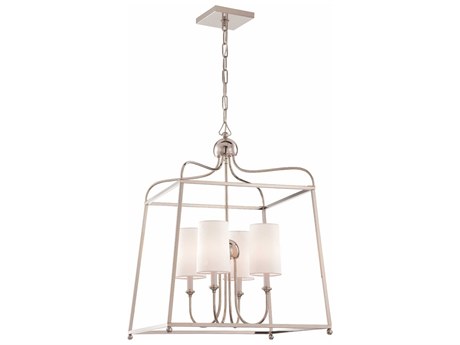Crystorama Sylvan 4-Light Polished Nickel Candelabra Cylinder Chandelier