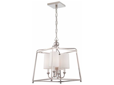 Crystorama Sylvan 4-Light Polished Nickel Candelabra Cylinder Chandelier