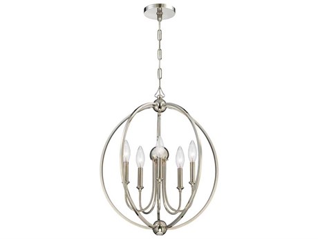 Crystorama Sylvan 5-Light Silver Candelabra Chandelier